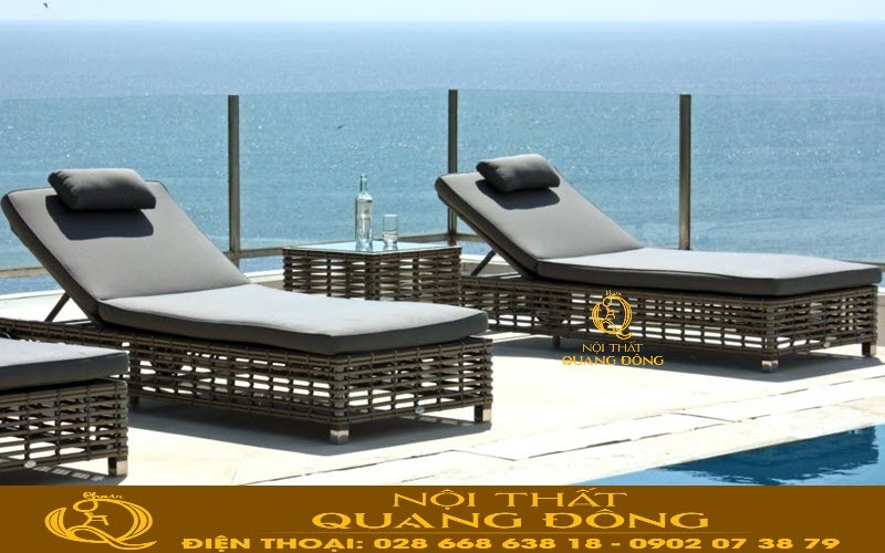 Ghế hồ bơi được đan thủ công tỉ mỉ, giúp sản phẩm bền bỉ, chắc chắn