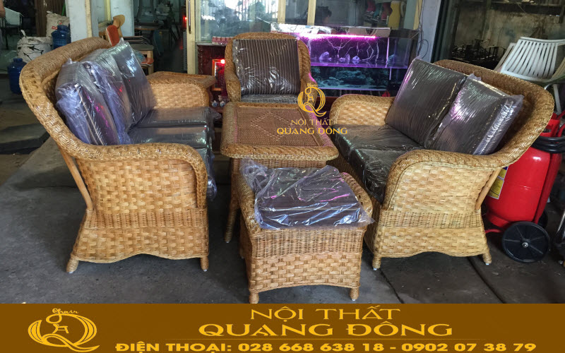 Sofa mây tự nhiêu QD-3019 hoà quyện giữa truyền thống và thiết kế tinh xảo