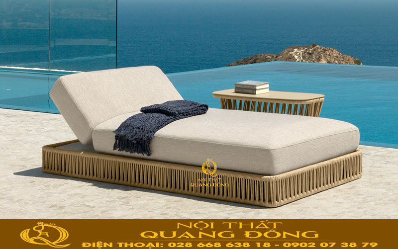 Ghế tắm nắng mây nhựa được sản xuất tại Nội Thất Quang Đông