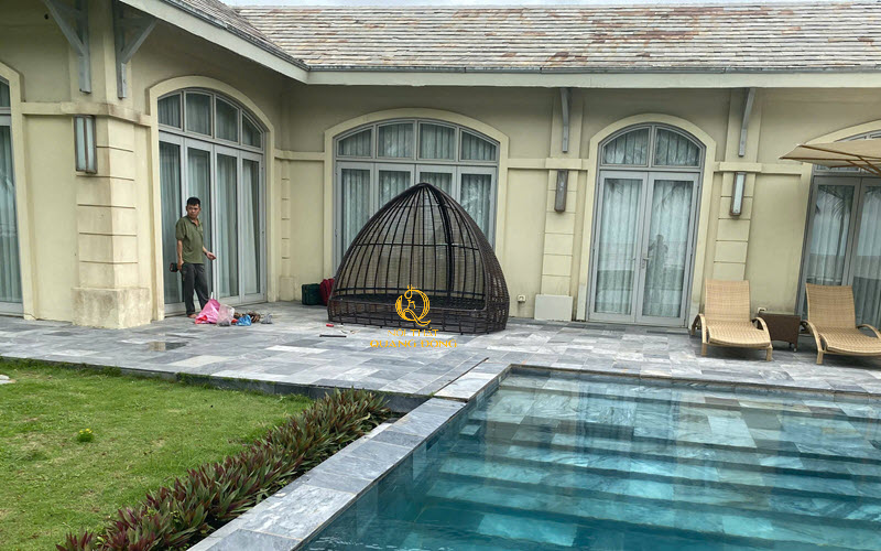 Giường tắm nắng sử dụng chất liệu chuyên dụng ngoài trời bền bỉ