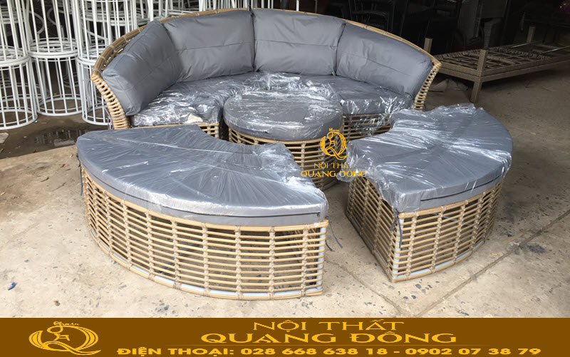 Giường tắm nắng QD-519 có thể tách rời linh hoạt sử dụng làm bộ sofa ngoài trời
