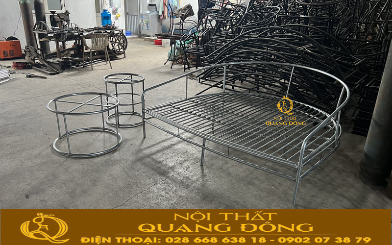 Khung giường tắm nắng QD-548 tuỳ chọn nhôm, thép sơn tĩnh điện hoặc inox 304