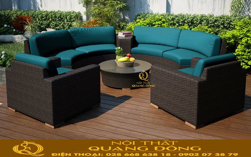 Sofa nhựa mây ngoài trời cho biệt thự sân vườn