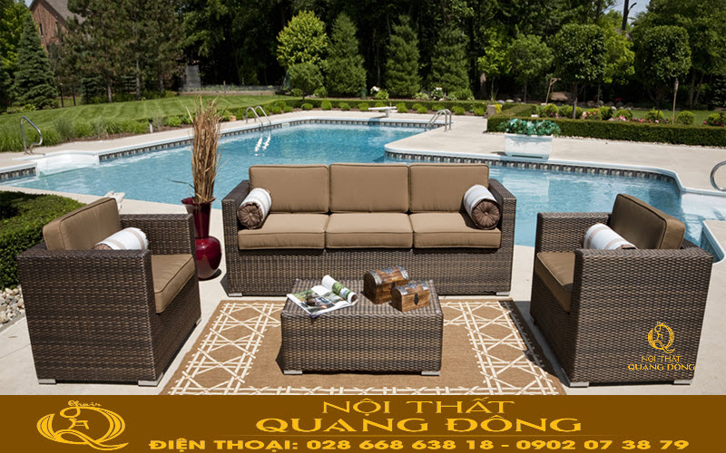 Sofa giả mây QD-646 thiết kế vuông vức tinh tế, linh hoạt cho mọi không gian