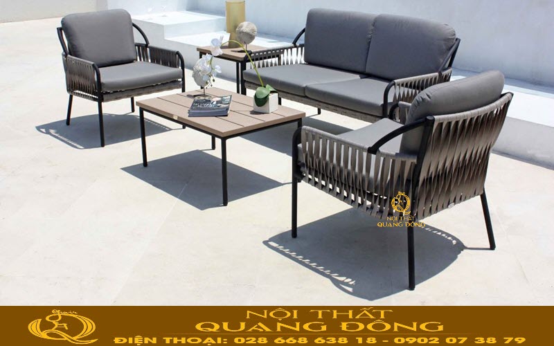 Sofa giả mây QD-664 chuyên dùng cho sân vườn
