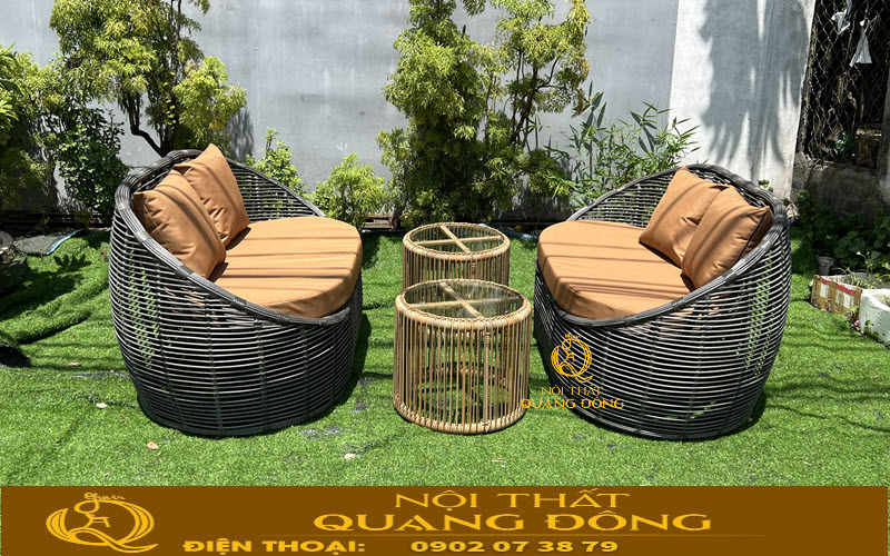 Sofa giả mây QD-757 nỏi bật ở không gian ngoài trời