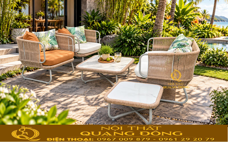 Sofa giả mây QD-759 mang nét đẹp vừa hiện đại vừa truyền thống