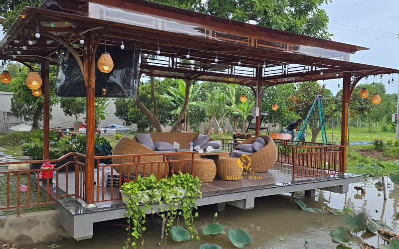 Sofa giả mây thiết kế hình quả trứng độc đáo