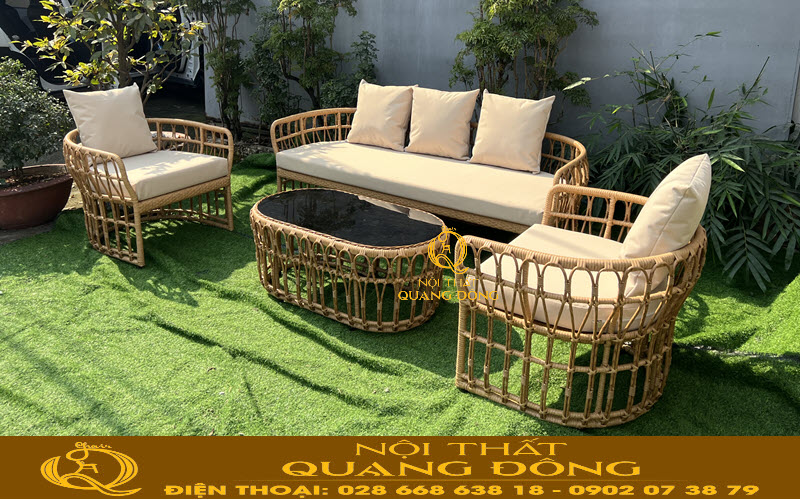 Sofa giả mây QD-684 đẳng cấp không gian nghỉ dưỡng