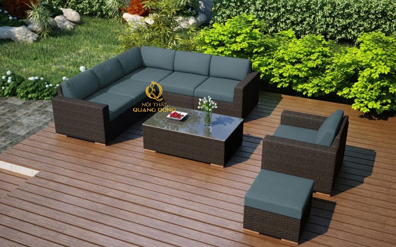 Sofa mây nhựa được làm từ sợi nhựa PE Cao cấp