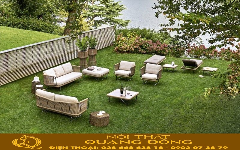 Sofa ngoài trời mang tính thẩm mỹ cao, tạo điểm nhấn cho không gian