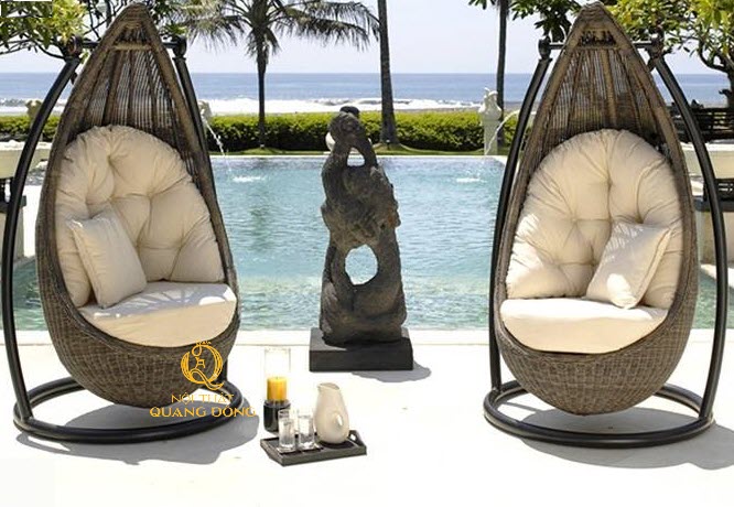 Xích đu giả mây QD - 415 kiểu dáng lạ mắt điểm nhấn đẹp cho mọi không gian