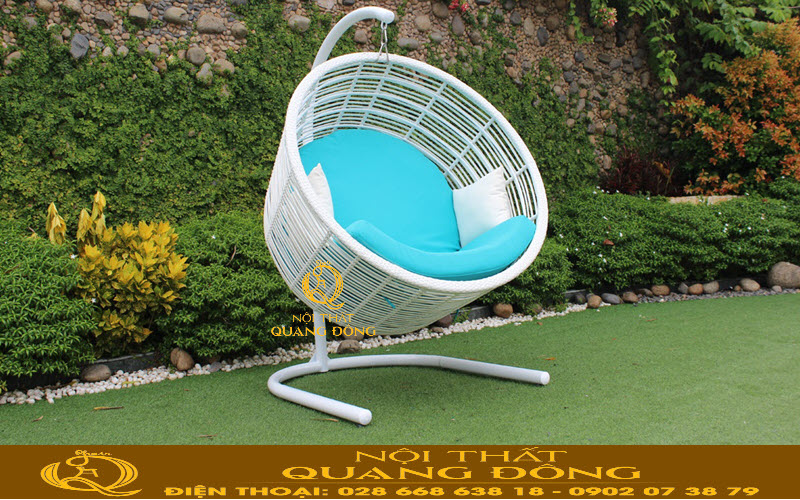 Xích đu giả mây QD-428 hiện đại tinh tế đầy sức hút, đẹp cho sân vườn